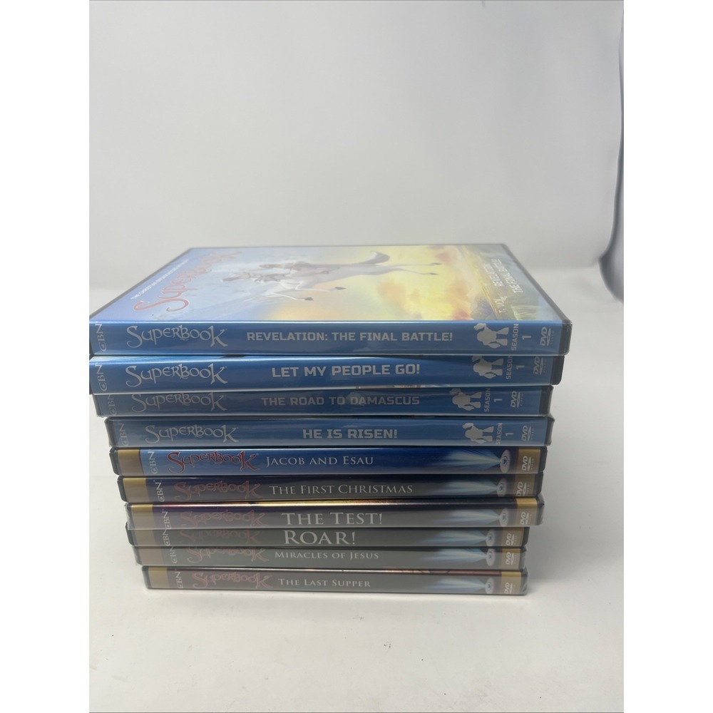 Lot of 10 SUPERBOOK DVDs - CBN Christian Education - Season 1 DVDs
